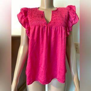 Pink Ruffle Blouse